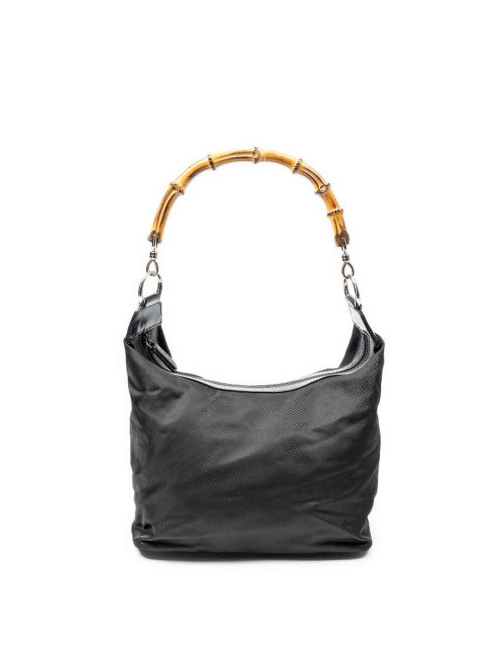 Gucci Bamboo Hobo Black Nylon Canvas